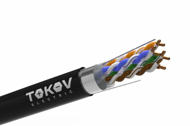 Кабель витая пара F/UTP 4х2х24AWG(0.51мм) кат.5E PE TOKOV PRO Fluke tested (м) TOKOV ELECTRIC TKP-C05-F42-5E-305-OD Кабель витая пара F/UTP 4х2х24AWG(0.51мм) кат.5E PE TOKOV PRO Fluke tested (м) TOKOV ELECTRIC TKP-C05-F42-5E-305-OD