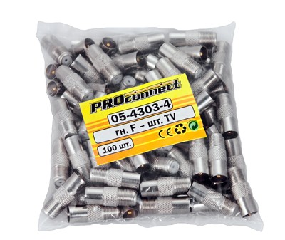 Переходник гнездо F – штекер TV PROconnect