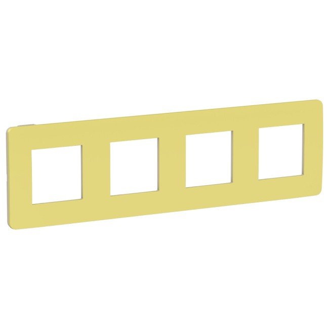 Рамка UNICA STUDIO четырехпостовая зеленое яблоко/бежевый