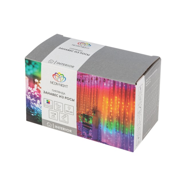Гирлянда Светодиодный дождь из росы 3х3 м, USB + пульт управления Гирлянда Светодиодный дождь из росы 3х3 м, USB + пульт управления
