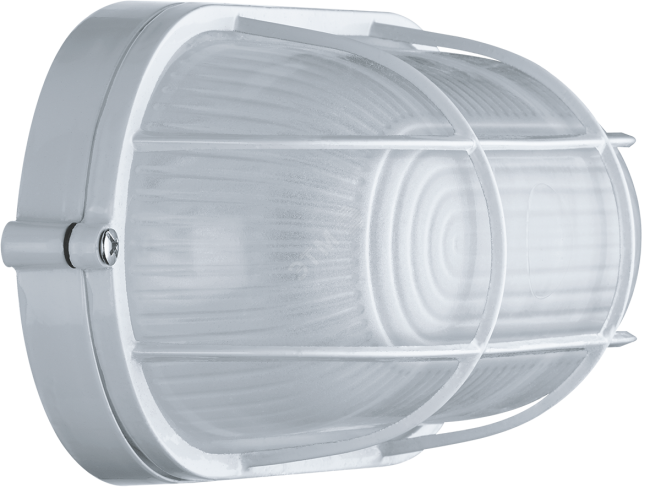 Светильник НПП-60w термостойкий овальный с решеткой IP54 белый