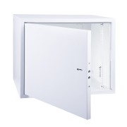 Шкаф настенный 19" АНТИВАНДАЛЬНЫЙ распашной 8U 600×400×450мм, (ШxГxВ) RAL 7035 REXANT Шкаф настенный 19" АНТИВАНДАЛЬНЫЙ распашной 8U 600×400×450мм, (ШxГxВ) RAL 7035 REXANT