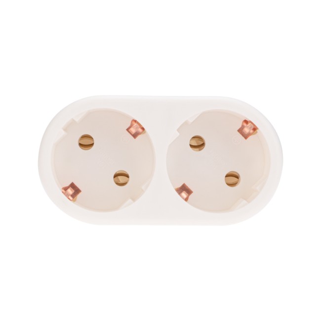 Набор двойников электрических REXANT 16 А вертикальные с заземлением, белый (2 шт./уп.)