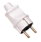 Вилка с заземлением белая Вилка с заземлением белая