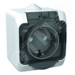 ЭТЮД Розетка наружная с заземлением со шторками IP44 белая ЭТЮД Розетка наружная с заземлением со шторками IP44 белая