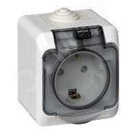 ЭТЮД Розетка наружная с заземлением со шторками IP44 белая ЭТЮД Розетка наружная с заземлением со шторками IP44 белая