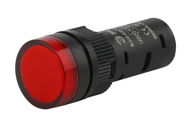 Лампа AD16DS(LED)матрица d16мм красный 230В AC