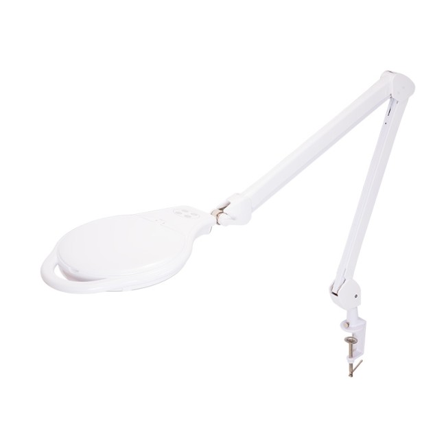 Лупа на струбцине круглая 5D с подсветкой 96 SMD LED, теплый и холодный свет, ø127мм, белая REXANT Лупа на струбцине круглая 5D с подсветкой 96 SMD LED, теплый и холодный свет, ø127мм, белая REXANT