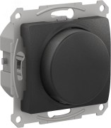 GLOSSA СВЕТОРЕГУЛЯТОР (диммер) повор-нажим, LED, RC, 400Вт, мех., АНТРАЦИТ GLOSSA СВЕТОРЕГУЛЯТОР (диммер) повор-нажим, LED, RC, 400Вт, мех., АНТРАЦИТ