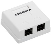 Розетка информационная настенная RJ45 категории 5Е UTP 2 порта GENERICA