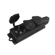 Розетка каучук трехместная с заземлением IP44 компакт UNIVersal Розетка каучук трехместная с заземлением IP44 компакт UNIVersal