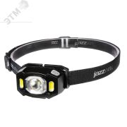 Фонарь налобный 5Вт LED + 2 x RED SMD ABS-пластик нейлон 5 режимов работы управление жестами дальность до 65м заряд microUSB в комплекте IP54 JazzWay
