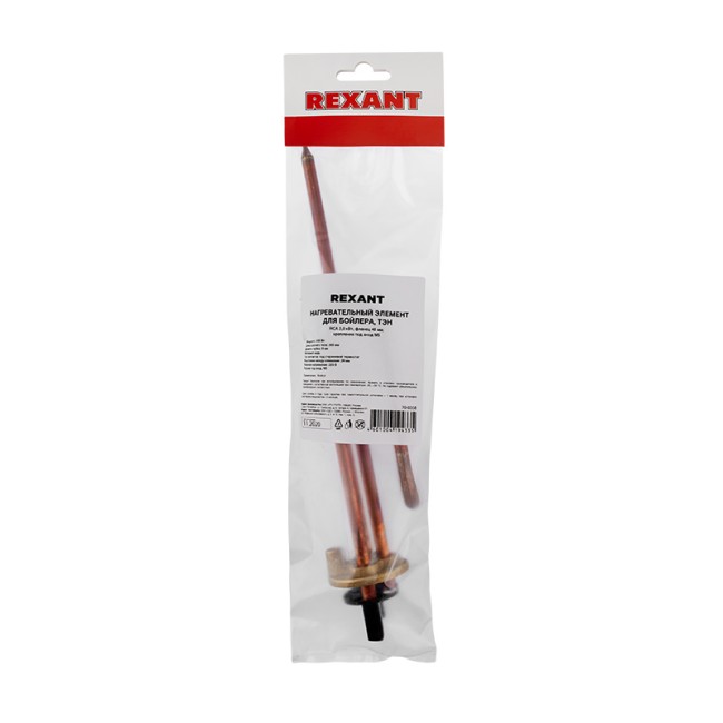 Нагревательный элемент для бойлера ТЭН RCA 2,0 кВт, фланец  48 мм (длинные контакты), место плод анод М5 REXANT