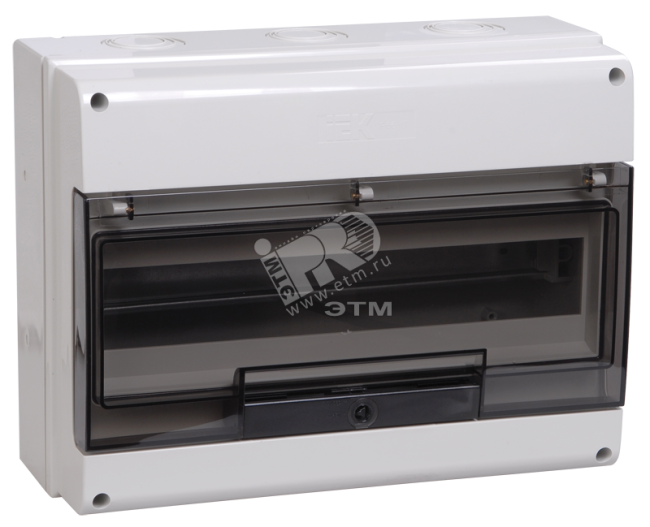 Щит распределительный навесной ЩРн-П-16 пластиковый прозрачная дверь IP66 белый КМПн 1/16
