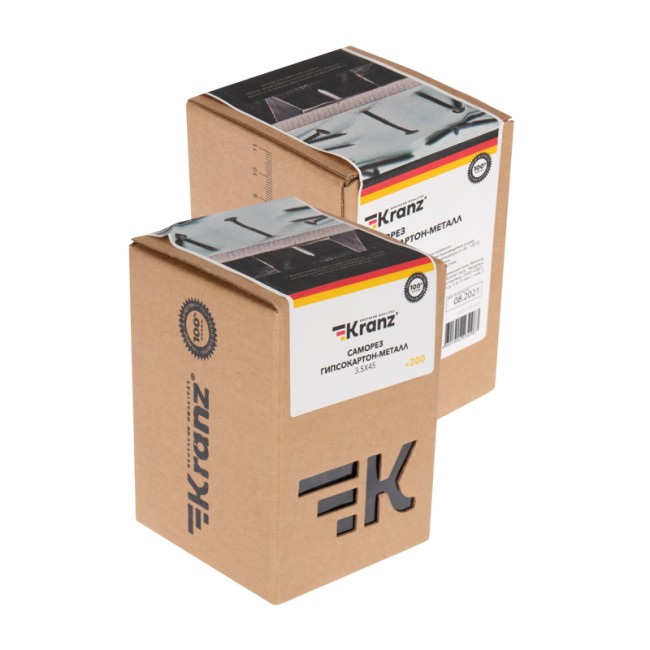 Саморез гипсокартон-металл 3,5х45, короб (200 шт/уп) KRANZ