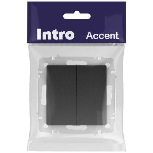 Выключатель 2-кл. СП Accent 6-104-05 10А IP20 250В AL/CU антрацит Intro Б0063488 Выключатель 2-кл. СП Accent 6-104-05 10А IP20 250В AL/CU антрацит Intro Б0063488