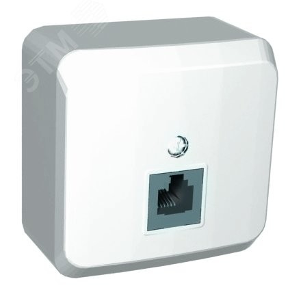 ЭТЮД Розетка телефонная 1xRJ11 наружная белая ЭТЮД Розетка телефонная 1xRJ11 наружная белая