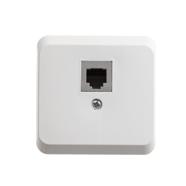 ЭТЮД Розетка телефонная 1xRJ11 наружная белая ЭТЮД Розетка телефонная 1xRJ11 наружная белая