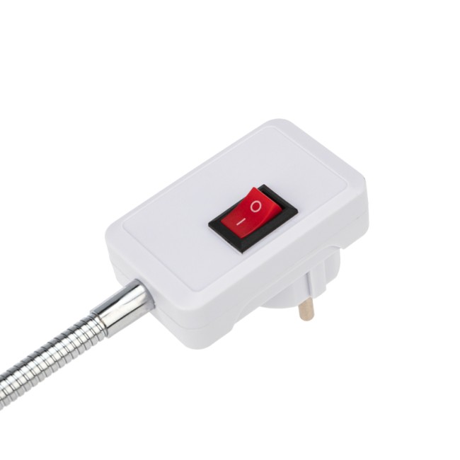 Переходник-светильник для крепления в штепсельной сетевой розетке переходник цокольный гибкий 220В-Е27 150 мм с выключателем REXANT Переходник-светильник для крепления в штепсельной сетевой розетке переходник цокольный гибкий 220В-Е27 150 мм с выключателем REXANT