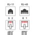 Розетка комбинированная внешняя, UTP RJ-45(8P8C) + RJ-11(6P-4C) REXANT 
