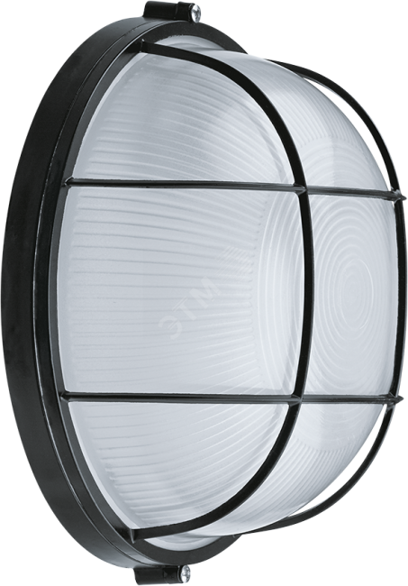 Светильник НПП-100w термостойкий круглый с решеткой IP54 черный