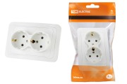 Розетка двойная 2П+З 16А белая "Валдай" TDM Розетка двойная 2П+З 16А белая "Валдай" TDM