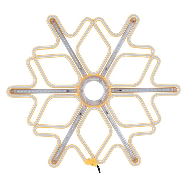 Фигура Снежинка из гибкого неона с эффектом тающих сосулек, 60х60 см, цвет свечения теплый белый/белый NEON-NIGHT Фигура Снежинка из гибкого неона с эффектом тающих сосулек, 60х60 см, цвет свечения теплый белый/белый NEON-NIGHT