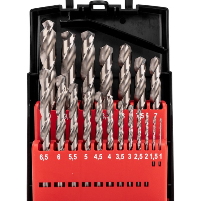 Набор сверл по металлу 1-10мм (через 0,5мм), 19 шт. Р6М5 Ц/Х KRANZ
