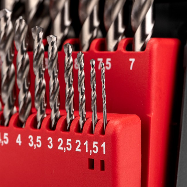 Набор сверл по металлу 1-10мм (через 0,5мм), 19 шт. Р6М5 Ц/Х KRANZ