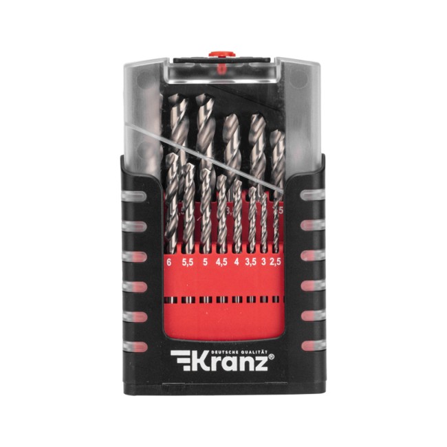 Набор сверл по металлу 1-10мм (через 0,5мм), 19 шт. Р6М5 Ц/Х KRANZ
