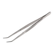 Пинцет изогнутый, узкий, фиксатор, рифленый 155мм ПРОФИ
