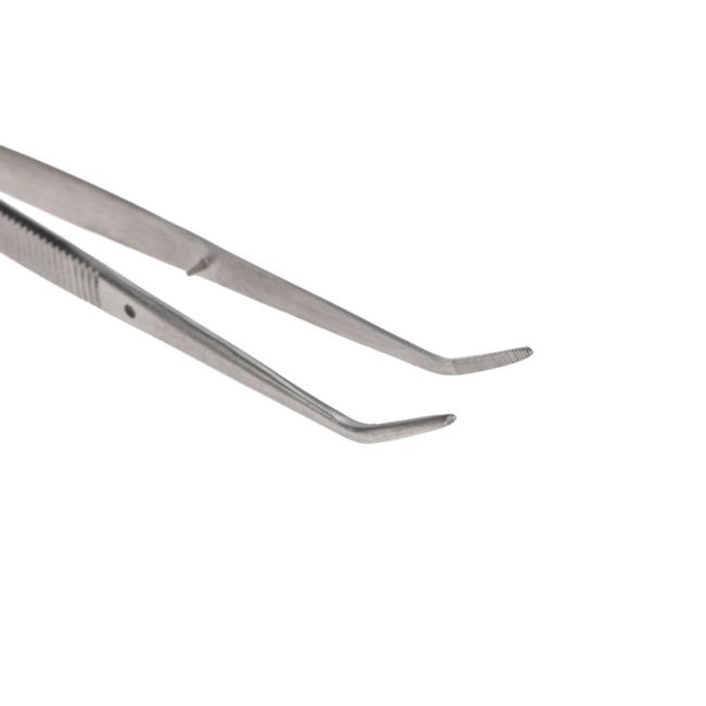 Пинцет изогнутый, узкий, фиксатор, рифленый 155мм ПРОФИ Пинцет изогнутый, узкий, фиксатор, рифленый 155мм ПРОФИ