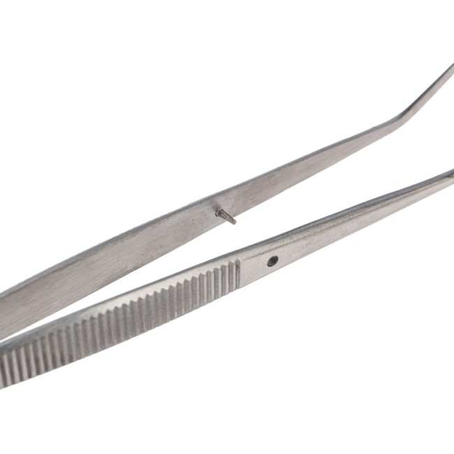 Пинцет изогнутый, узкий, фиксатор, рифленый 155мм ПРОФИ Пинцет изогнутый, узкий, фиксатор, рифленый 155мм ПРОФИ