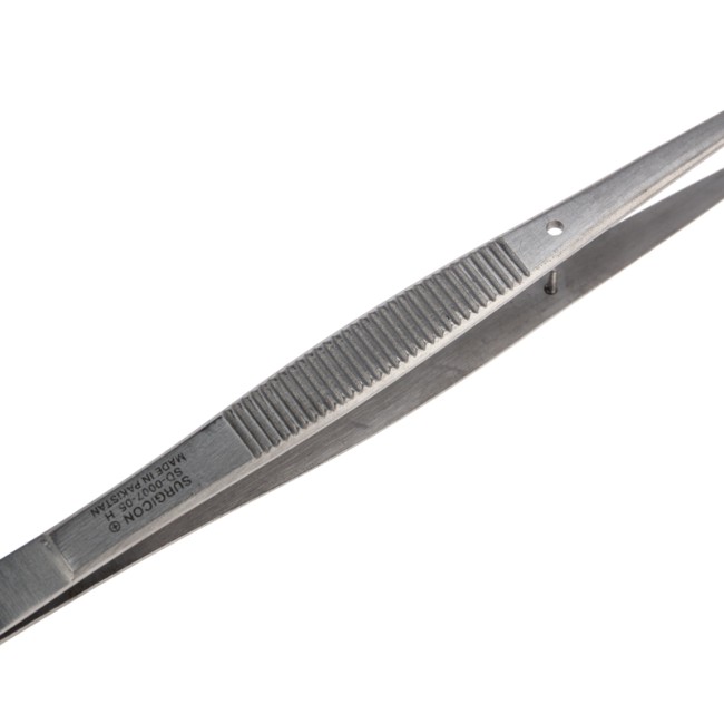 Пинцет изогнутый, узкий, фиксатор, рифленый 155мм ПРОФИ Пинцет изогнутый, узкий, фиксатор, рифленый 155мм ПРОФИ