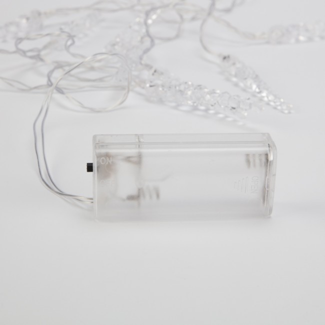 Гирлянда светодиодная Сосульки 1,5 м, 10 LED, прозрачный ПВХ, цвет свечения белый, 2 х АА (батарейки не в комплекте) NEON-NIGHT Гирлянда светодиодная Сосульки 1,5 м, 10 LED, прозрачный ПВХ, цвет свечения белый, 2 х АА (батарейки не в комплекте) NEON-NIGHT