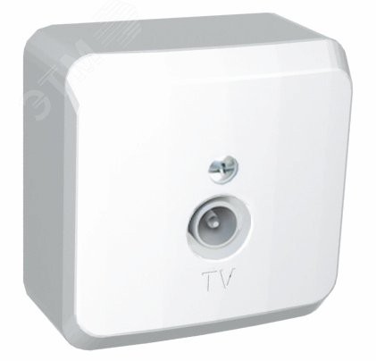 ЭТЮД Розетка телевизионная TV 0.7дБ наружная белая ЭТЮД Розетка телевизионная TV 0.7дБ наружная белая