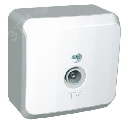 ЭТЮД Розетка телевизионная TV 0.7дБ наружная белая ЭТЮД Розетка телевизионная TV 0.7дБ наружная белая