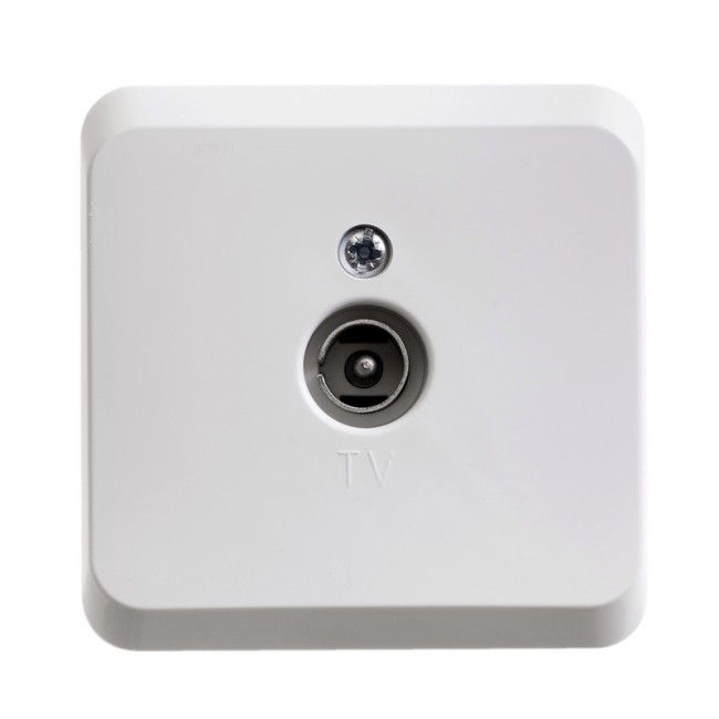 ЭТЮД Розетка телевизионная TV 0.7дБ наружная белая ЭТЮД Розетка телевизионная TV 0.7дБ наружная белая