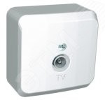 ЭТЮД Розетка телевизионная TV 0.7дБ наружная белая ЭТЮД Розетка телевизионная TV 0.7дБ наружная белая