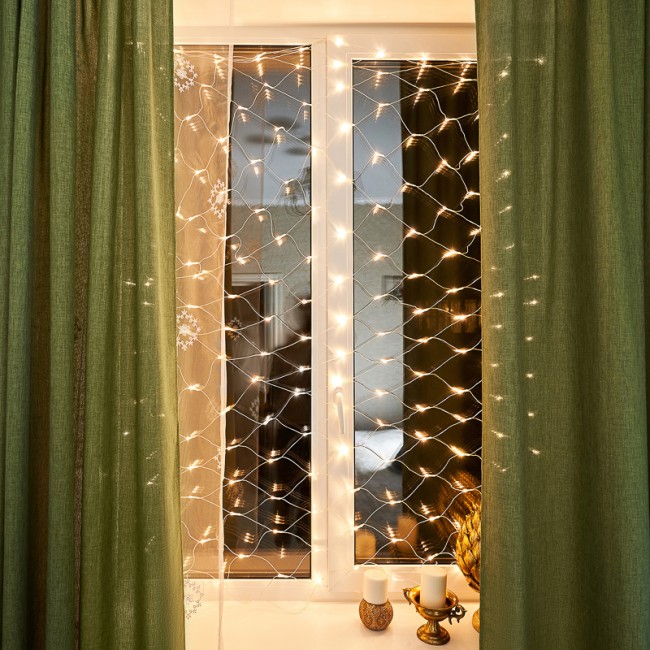 Гирлянда Сеть 1,8х1,5м, прозрачный ПВХ, 180 LED ТЕПЛЫЙ БЕЛЫЙ Гирлянда Сеть 1,8х1,5м, прозрачный ПВХ, 180 LED ТЕПЛЫЙ БЕЛЫЙ