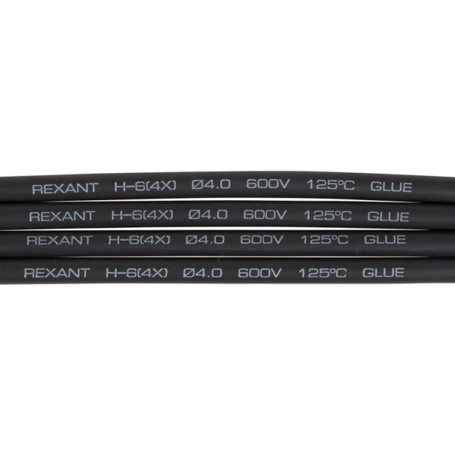 Трубка термоусаживаемая СТТК (4:1) двустенная клеевая 4,0/1,0мм, черная, упаковка 10 шт. по 1м REXANT Трубка термоусаживаемая СТТК (4:1) двустенная клеевая 4,0/1,0мм, черная, упаковка 10 шт. по 1м REXANT