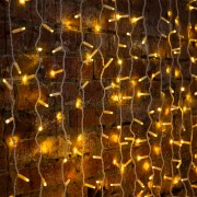 Гирлянда Светодиодный Дождь 2х3м, 600 LED ТЕПЛЫЙ БЕЛЫЙ, белый ПВХ, IP65, постоянное свечение, 230В соединяется NEON-NIGHT (нужен шнур питания 303-500-1)