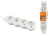 Удлинитель бытовой "Люкс" УЛ4 4 гнезда, 10м, б/з, с з/ш, ПВС 2х0,75 мм2 10А/250В бело-серый TDM Удлинитель бытовой "Люкс" УЛ4 4 гнезда, 10м, б/з, с з/ш, ПВС 2х0,75 мм2 10А/250В бело-серый TDM