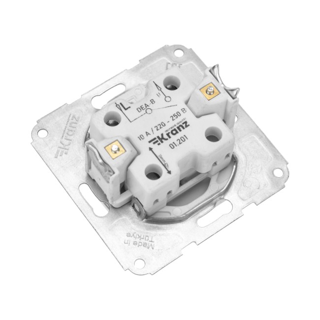 DEA Выключатель 1кл (инд) с/у 10А мех. Бел KRANZ DEA Выключатель 1кл (инд) с/у 10А мех. Бел KRANZ