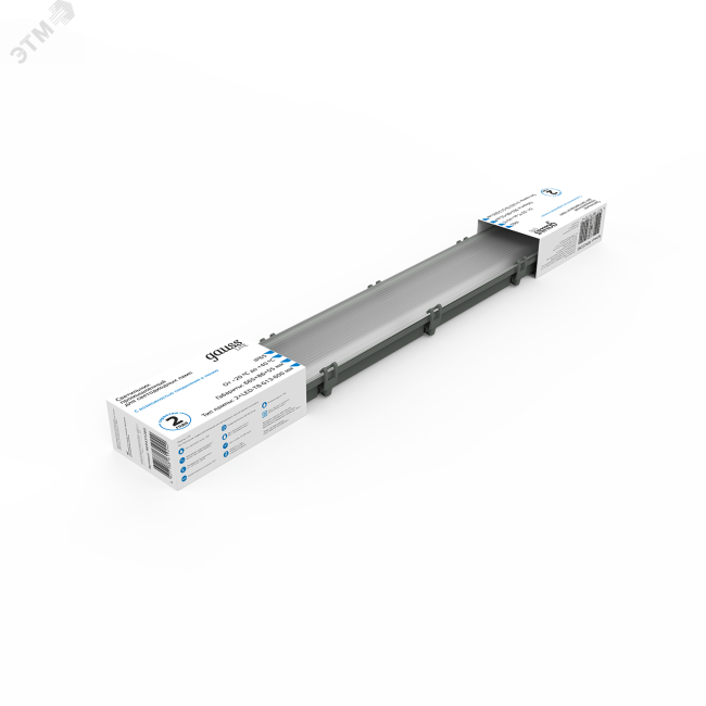 Светильник влагозащитный ДСП для светодиодных ламп СПП Т8 G13 2х600 мм 665х85х55 мм IP65 LITE Gauss Светильник влагозащитный ДСП для светодиодных ламп СПП Т8 G13 2х600 мм 665х85х55 мм IP65 LITE Gauss