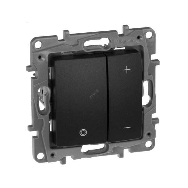 ETIKA Диммер нажимной 400Вт антрацит ETIKA Диммер нажимной 400Вт антрацит