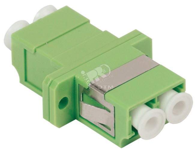 Адаптер проходной LC-LC для одномодового и многомодового кабеля (SM/MM) с полировкой APC двойного исполнения (Duplex)