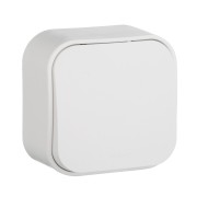 Выключатель одноклавишный, наружный, 10А, белый