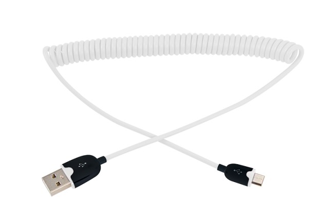 USB кабель универсальный microUSB шнур витой 1 м белый REXANT