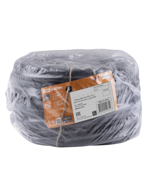 Кабель ВВГнг(А)-FRLS 3х1,5 ок(N, PE)-0,66 ГОСТ (20м) TDM Кабель ВВГнг(А)-FRLS 3х1,5 ок(N, PE)-0,66 ГОСТ (20м) TDM